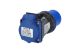 Adaptateur fiche industrielle référence 13910FR de la marque FAMATEL coloris bleu et noir