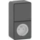  Image Mureva styl - prise courant 2p+t+va et vient verti. - saillie - ip55 ik08 - gris