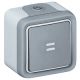 Interrupteur ou va-et-vient lumineux Plexo complet IP55 saillie 10AX 250V - gris référence : 069713 de la marque LEGRAND