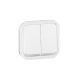 Commande double interrupteur ou poussoir lumineux Plexo composable blanc référence : 069626L de la marque LEGRAND