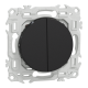  Image Odace - double va-et-vient ou poussoir - 10AX - noir onyx