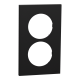  Image Odace - plaque de finition 2 postes entraxe spécifique 57mm - Noir onyx