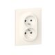 Double prise 2P+T compacte monobloc easyréno dooxie 16A avec plaque