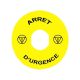  Image Harmony étiquette circulaire ø90mm jaune - logo en13850 - arret d'urgence