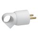 Image Fiche 2p+t 16a franco-belge anneau fixe plastique sortie droite blanc