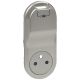  Image Enjo chargeur usb + 2p+t semiencastre titane f/b