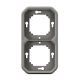  Image Support plaque encastré 2 postes montage horizontal/vertical Plexo gris