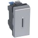 Image Va et vient 10ax a voyant (1 module) enjoliveur alu