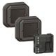 Prêt à poser Plexo 2 commandes sans fils sans pile + 1 micromodule - anthracite