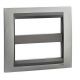  Image Unica chrome satiné liseré graphite plaque de finition et support 2x6 modules