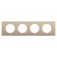  Image Plaque de finition Céliane 4 postes - Nickel Satiné