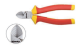 Image Pince coupante diagonale isolée 1000v, manches bi-matière, dimension 160 mm