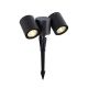 Image Topaze - proj. ext. ip54 ik08 sur piquet, 2 têtes, lpes led 6w 3000k 500lm incl.