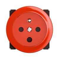 Prise 2P+T 16A 250V à détrompage Céliane avec enjoliveur rouge référence : CM0115 L  