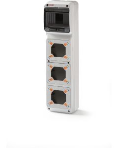 Coffret 6 modules pour 3 mécanismes référence : 3960 de la marque FAMATEL coloris blanc