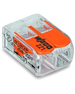  Image Borne wago 221 mini 2x4mm2 à levier